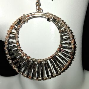 Elegant Black and Silver Hoop Earrings